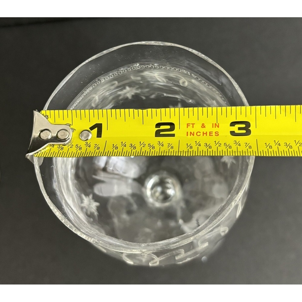 2 Franciscan Tiffin Needle Etch Wine Glasses Optic Chain Stars & Stripes Design - Picture 6 of 7